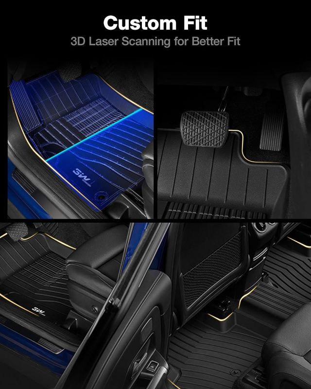 Photo 1 of 3W Floor Mats Fit for Benz ML/GL/GLE/GLS Series 2012-2019, TPE All Weather Custom Fit Floor Liner for 1st and 2nd Row Full Set Car Mats, Black