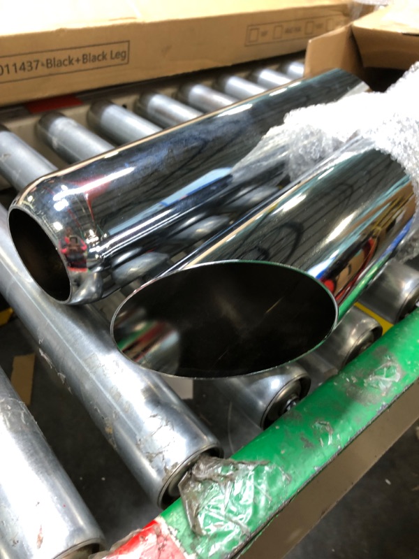 Photo 3 of 2.5 Inch Inlet Exhaust Tip, LCGP 2.5" Inlet x 4" Outlet x 18" Overall Length Weld On Universal Stainless Steel Polished Diesel Exhaust Tailpipe Tip 2 Pcs Polished 2.5“x4"x18"