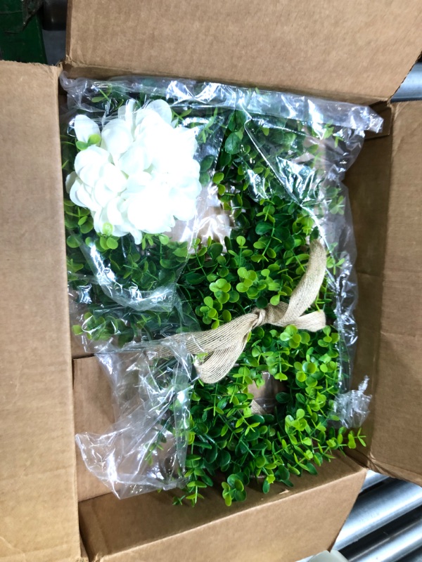 Photo 1 of 24inch Easter Door Wreath, Easter Wreaths for Front Door Decoration, Handmade Green Leaves Wreath for Spring, Bunny Wreath for Wall Window Decor
 
