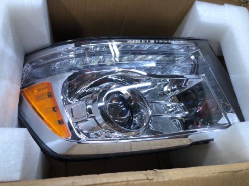 Photo 2 of Dasbecan LED Headlights (w/Bulbs) Compatible With Dodge Ram 1500 2013-2018 Ram 2500 & 3500 2014-2018 Left Driver Side Projector Headlamp assembly w/Chrome Trim Replaces#68324941AD CH2502290