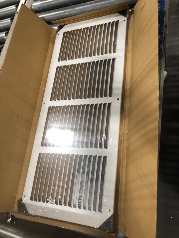 Photo 1 of 22" x 8" Return Air Grille - Sidewall and Ceiling - HVAC Vent Duct Cover Diffuser - [White] [Outer Dimensions: 23.75w X 9.75"h]