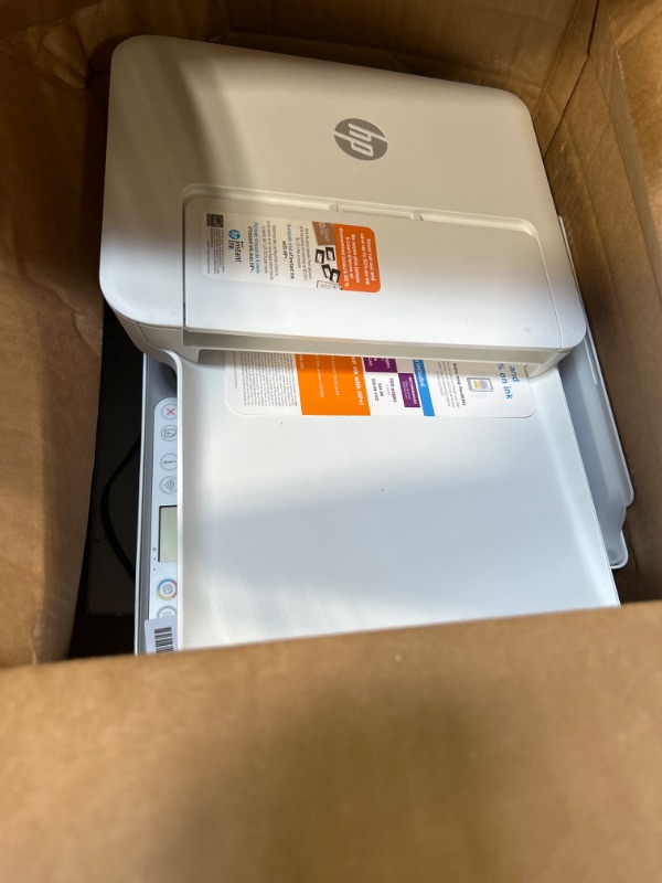 Photo 2 of HP DeskJet 4155e Wireless Color Inkjet Printer, Print, scan, copy, Easy setup, Mobile printing, Best-for home, Instant Ink with HP+,white