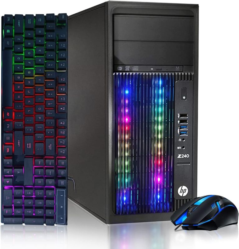 Photo 1 of HP RGB Gaming Desktop PC, Intel Quad I5 up to 3.6GHz, GeForce RTX 2060 6G GDDR6, 16GB RAM, 512G SSD + 2TB, WiFi & Bluetooth, RGB Keyboard & Mouse, Win 10 Pro (Renewed)