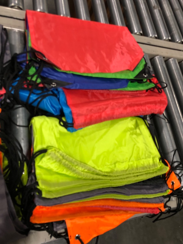 Photo 3 of  20 Drawstring Backpack Bags Cinch Sack with String DIY Gym Sports Sackpack Lightweigt MULTICOLOR 20