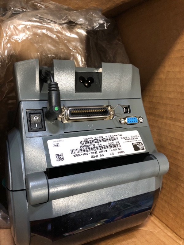 Photo 3 of ***no cord***
Zebra ZP450 (ZP 450) Label Thermal Bar Code Printer | USB, Serial, and Parallel Connectivity 203 DPI Resolution | Made for UPS WorldShip | Includes JetSet Label Software