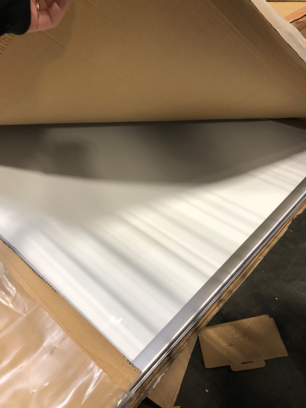 Photo 1 of VIZ-PRO Double-Sided Magnetic Mobile Whiteboard, 48 x 36 Inches, Steel Stand 48x36 Inches Silver