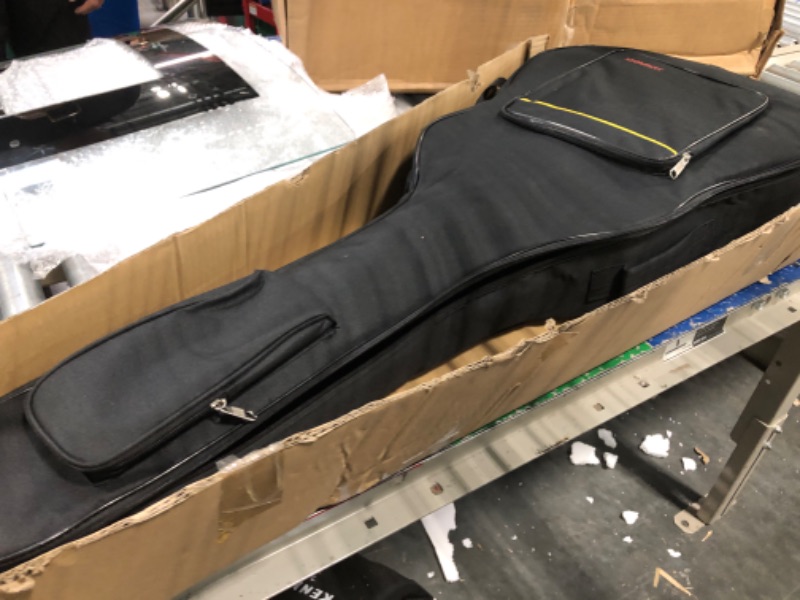 Photo 4 of 12 String Acoustic Guitar Cutaway,Adjustable Truss Rod Full Size Bundle with Gig Bag,Tuner,Strings,Strap, Picks, Black By Janerock 42