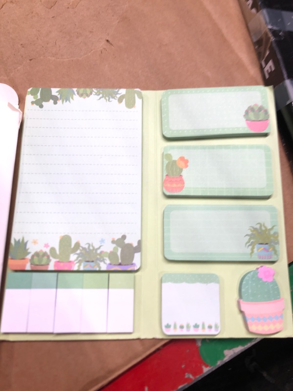 Photo 3 of Xqumoi We Grow When Things are Hard Sticky Notes Set, 550 Sheets, Cute Cactus Shaped Self-Stick Notes Pads Plant Divider Tabs Bundle Writing Memo Pads Page Marker School Office Supplies Small Gift