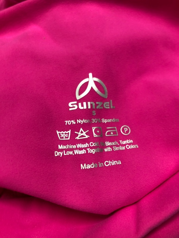 Photo 4 of Sunzel Womens Workout Leggings with High Waist Tummy Control 28" Inseam Small Hot Pink