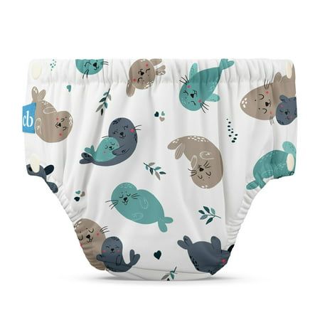 Photo 1 of Charlie Banana Reusable Swim Diaper Snaps - S - Seally
