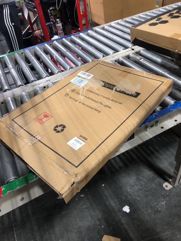 Photo 1 of GraduationMall Double Diploma Frame,Solid Wood & UV Protection Acrylic,Cherry Finish with Gold Trim,Black & Gold Mat Cherry With Gold Trim Double