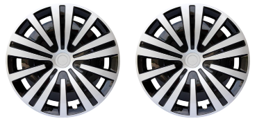 Photo 1 of **INCLUDES ONLY 2** Hubcap Wheel Cover Replacement R14 Hub Caps Universal Wheel Rim Cover ABS Material Exterior Accessories Snap On Car Truck SUV -Set of 2 (14-Inch, Silver-Black) BG-Silver-Black 14-inch