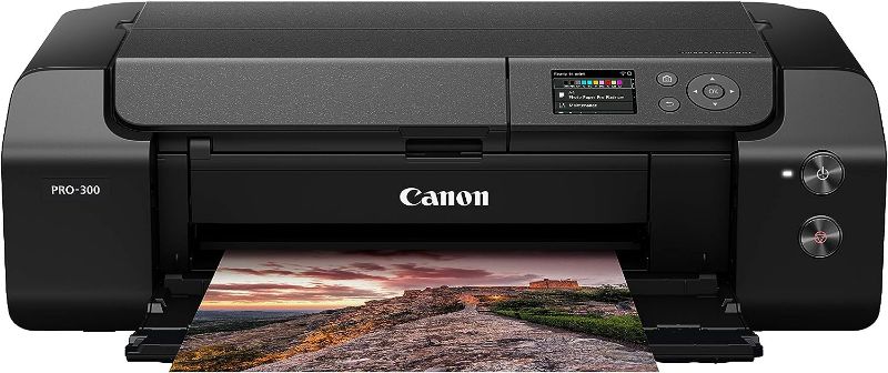 Photo 1 of ******NON FUNCTIONAL//SOLD AS PARTS******
Canon imagePROGRAF PRO-300 Wireless Color Wide-Format Printer, Prints up to 13"X 19", 3.0" LCD Screen with Profession Print & Layout Software and Mobile Device Printing, Black, One Size
