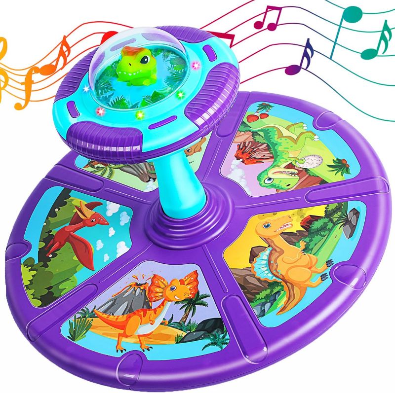 Photo 1 of Dinosaur Sit and Spin Toys for Toddlers 2-4 with Flash Light and Music, 360° Spinning Seat Toy for Toddlers 1-3
