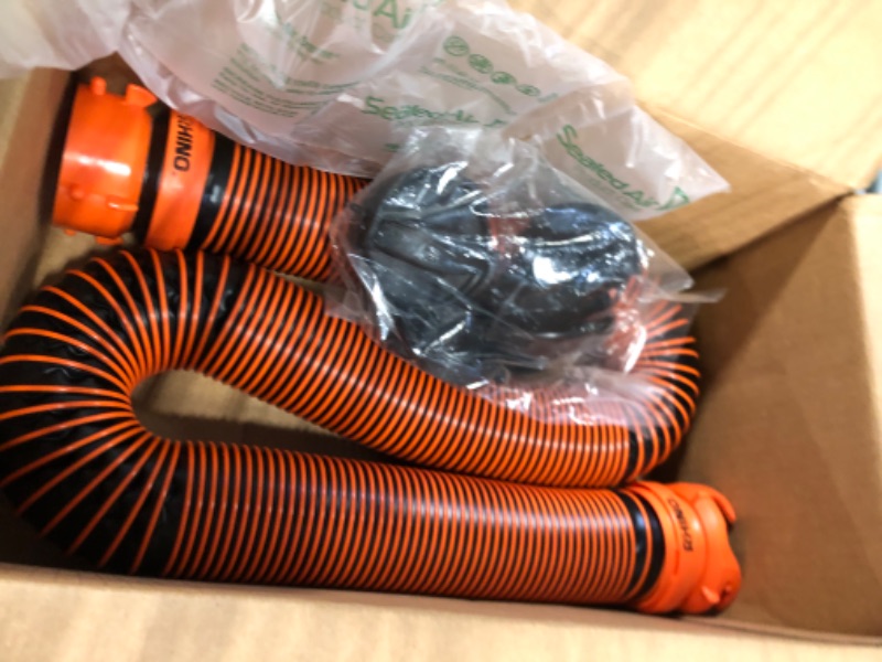 Photo 3 of Camco RhinoEXTREME 20-Foot Camper/RV Sewer Hose Kit | Features TPE Technology for Abrasion Resistance and Crush Protection | Includes Pre-Attached Rhino Swivel Fittings (21012)
