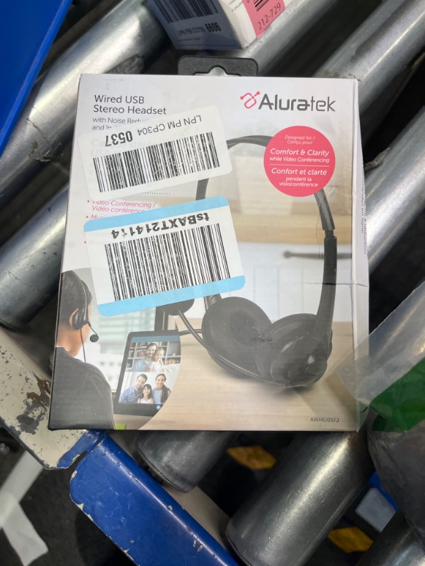 Photo 2 of Aluratek Wired USB Stereo Headset with Noise Reducing Boom Mic and in-Line Controls, for Distance Learning, Zoom, MS Teams, Video Conferencing, Skype, Gaming, Music Play, Webinars (AWHU01FJ), Black USB Black