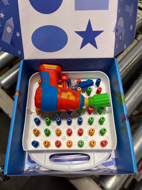 Photo 1 of Educational Insights Design & Drill Patterns & Shapes Drill Toy, 58 Pieces with Toy Drill, Preschool STEM Toy for Home & Classroom, Ages 3+
