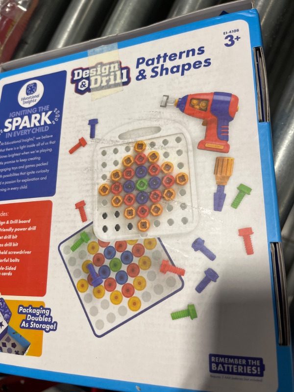 Photo 1 of Educational Insights Design & Drill Patterns & Shapes Drill Toy, 58 Pieces with Toy Drill, Preschool STEM Toy for Home & Classroom, Ages 3+
