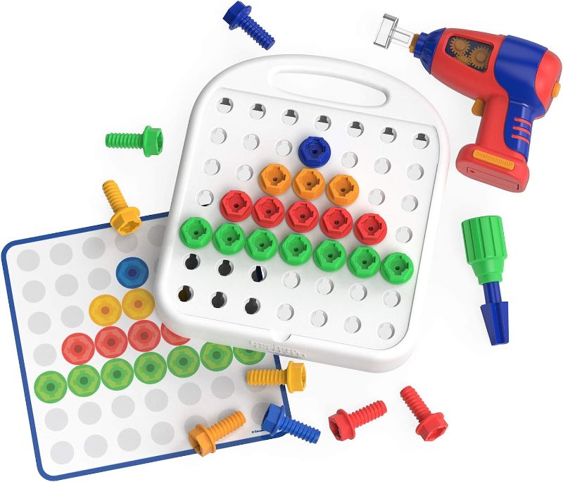 Photo 1 of Educational Insights Design & Drill Patterns & Shapes Drill Toy, 58 Pieces with Toy Drill, Preschool STEM Toy for Home & Classroom, Ages 3+
