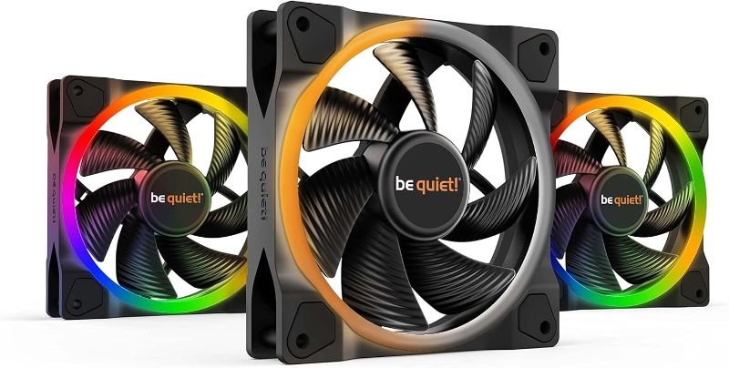 Photo 1 of be quiet! Light Wings 120mm PWM Premium Low Noise ARGB Cooling Fan | 4-Pin | 3-Pack | Black | BL076
