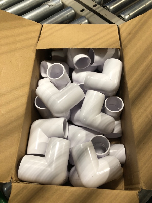 Photo 3 of 20 PCS 1 Inch 3 Way Elbow PVC Fitting, PVC Pipe Fittings Heavy Duty, PVC Conner Fittings for PVC Furniture Structural Tent Connection