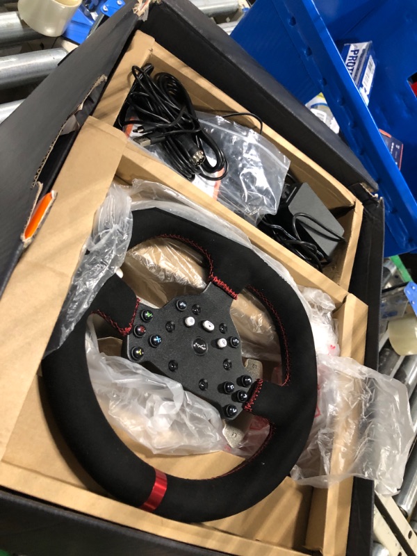 Photo 3 of ***NON FUNCTIONING WHEEL/SOLD AS PARTS***PXN Gaming Steering Wheel, V10 Driving Force Feedback Racing Wheel with 6+1 Shifter and Pedals, Stainless Steel Paddle Shifters, Gaming Wheel for PC, PS4, Xbox One, Xbox Series X|S(Used - Like New)