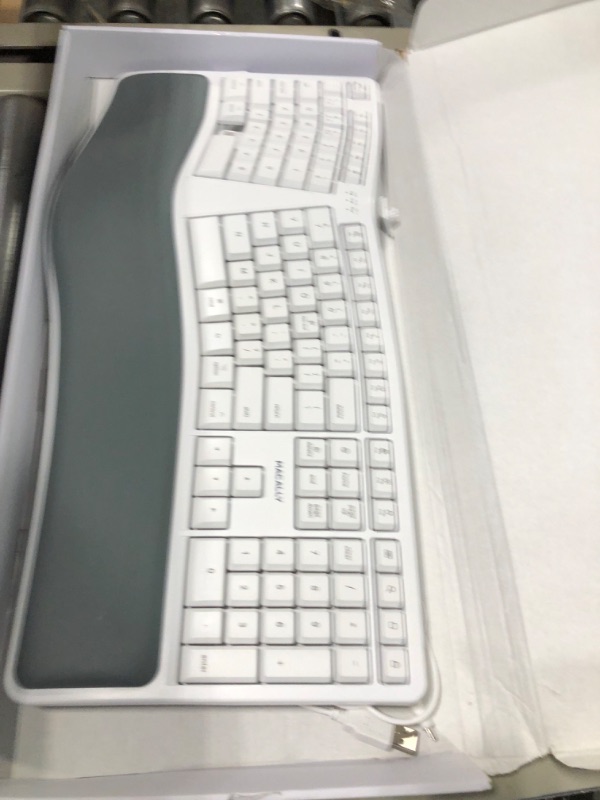 Photo 1 of Macally Wireless Ergonomic Keyboard for Mac - Built for Comfort - Compatible Apple Bluetooth Keyboard with Wrist Rest - Rechargeable Ergo Split Keyboard for MacBook Pro/Air, iMac, Mac Mini