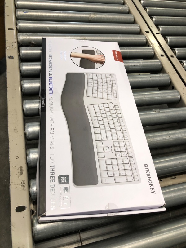Photo 1 of Macally Wireless Ergonomic Keyboard for Mac - Built for Comfort - Compatible Apple Bluetooth Keyboard with Wrist Rest - Rechargeable Ergo Split Keyboard for MacBook Pro/Air, iMac, Mac Mini