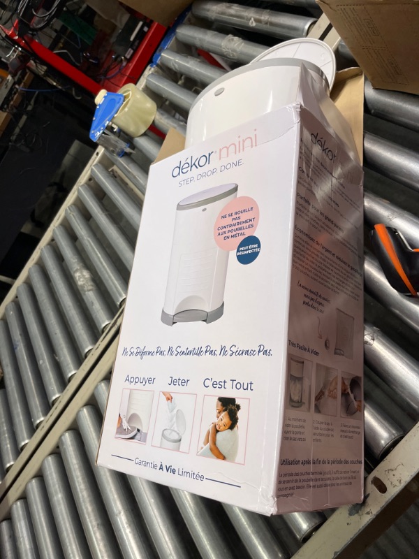 Photo 2 of Dekor Mini Hands-Free Diaper Pail | White | Easiest to Use | Just Step – Drop – Done | Doesn’t Absorb Odors | 20 Second Bag Change | Most Economical Refill System White Diaper Pail