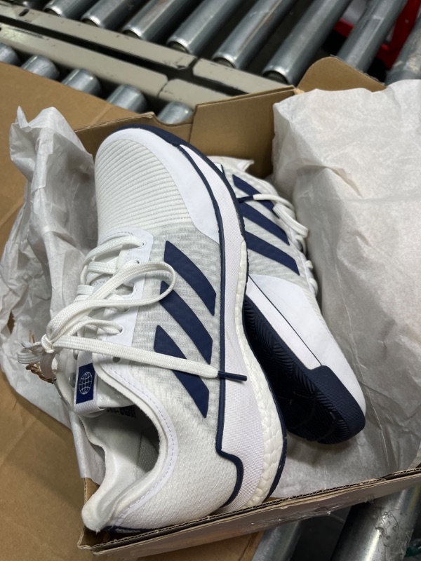 Photo 4 of adidas Women's Crazyflight Mid Volleyball Shoe 9 White/Team Navy Blue/Team Navy Blue