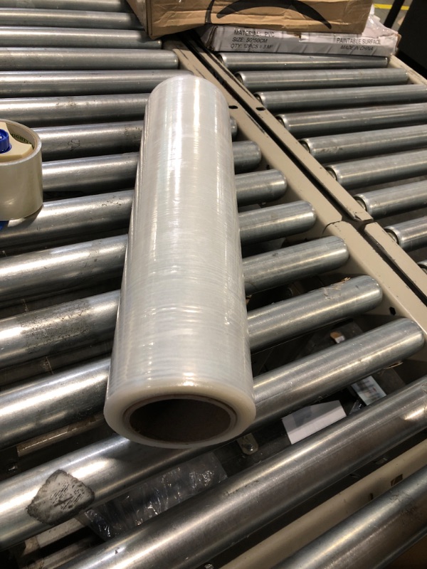 Photo 1 of Stretch Wrap Industrial Strength Extra Thick 18" 1100 SqFt 80 Gauge (20 Micron) Clear Cling Plastic Pallet Supplies Durable Self-Adhering Packing Moving Packaging Heavy Duty Shrink Film Roll 1 Pack Clear