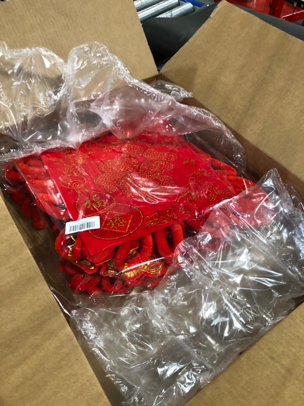 Photo 1 of CWLAKON Chinese New Year Decorations 2024, Chinese Knot Fu Character Hanging Ornaments, Chinese Couplets, Chinese Red Paper Lanterns, Lunar New Year Spring Festival Year of The Dragon Decor ***USED***