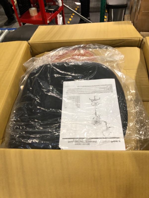 Photo 1 of Worksmart - DC Series Vinyl & Molded Foam Drafting Chair - Black
***Missing hardware(has wheels)***