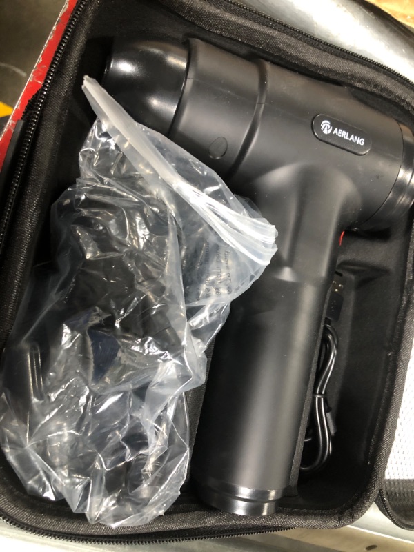 Photo 1 of AERLANG Massage Gun, Deep Tissue Massager, Portable Muscle Massage Gun for Back Neck Muscle Relieve, Quiet Brushless Motor 20 Variable Speeds Digital Display 6 Massage Heads and Carrying Case Black