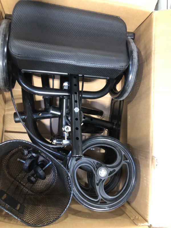 Photo 3 of **may miss screws**WINLOVE Black Steerable Knee Walker Roller Scooter with Basket Dual Braking System for Angle and Injured Foot Broken Economy Mobility