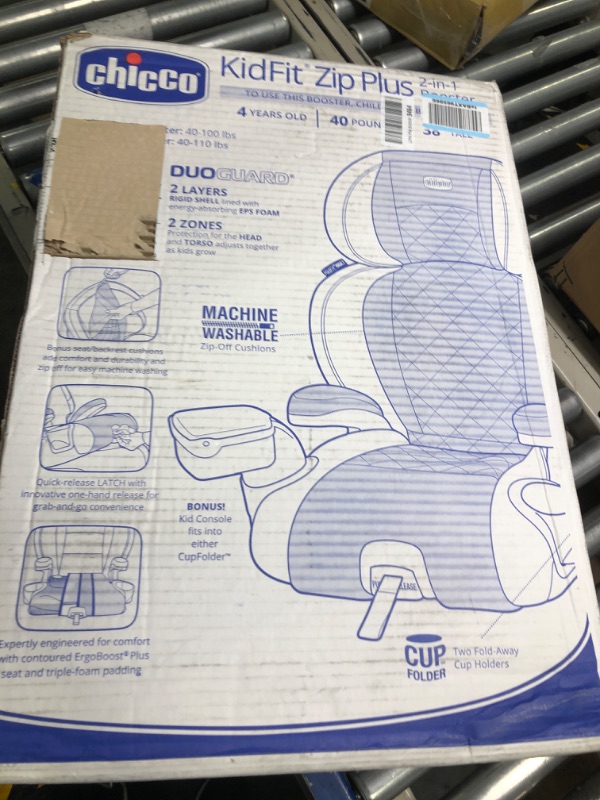 Photo 2 of ***SEALED BOX***Chicco KidFit Zip Plus 2-in-1 Belt-Positioning Booster Car Seat, Backless and High Back Booster Seat, for Children Aged 4 Years and up and 40-100 lbs. | Taurus/Black/Grey KidFit Zip Plus Taurus/Black/Grey