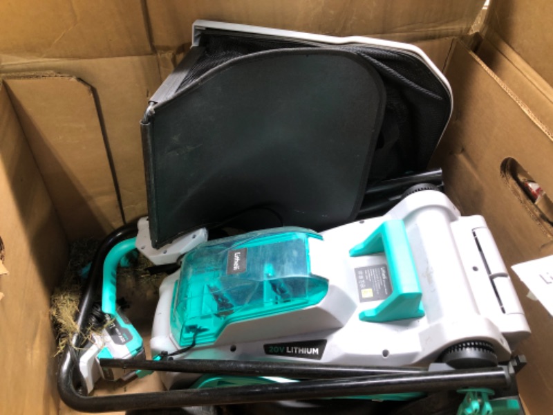 Photo 2 of ****NEEDS CLEANING***Litheli Cordless Lawn Mower 13 Inch, 5 Heights, 20V Electric Lawn Mowers for Garden, Yard and Farm, with Brushless Motor, 4.0Ah Battery & Charger Included 13" Lawn Mower