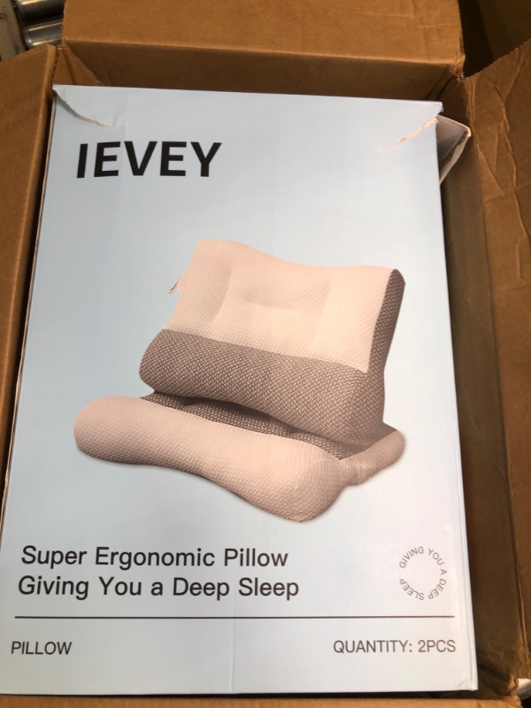 Photo 5 of ***2 PCs Memory Foam Pillows for Neck Pain Relief,Ergonomic Orthopedic Neck Support Bed Pillow for Sleeping,Hollow Design Odorless Cervical Pillow with Pillowcase for Side Stomach Sleepers (White)**ONE IN BOX, ONE NO BOX***