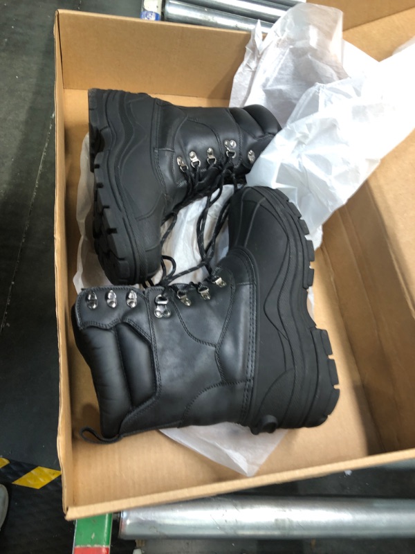 Photo 3 of Army Universe Men's Black Winter Snow Boots Waterproof Non-Slip Insulated Outdoor Ski Classic, Non-Slip Rubber Outsole, Cushioned Insoles, Mid-Calf Height Hiking Boots Size 11
***Used, but in good condition*** 