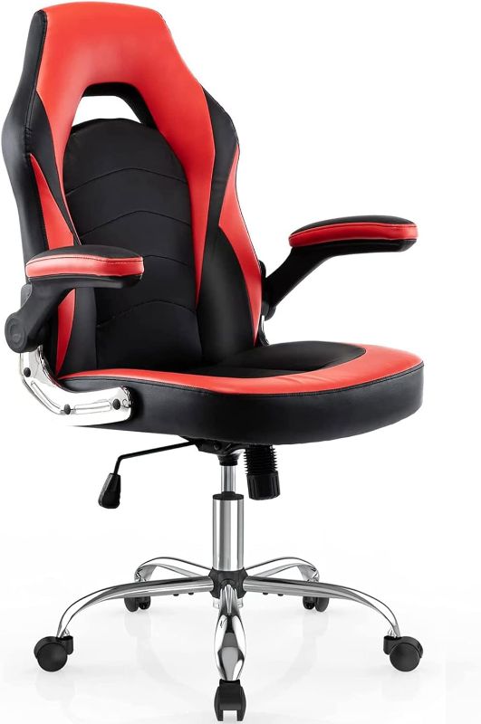 Photo 1 of Smugdesk C-3595 Ergonomic High Back Rolling Gaming/Home Office Computer Chair with Durable PU Leather Padded Cushions, Black & Blue.
***Stock photo different color***