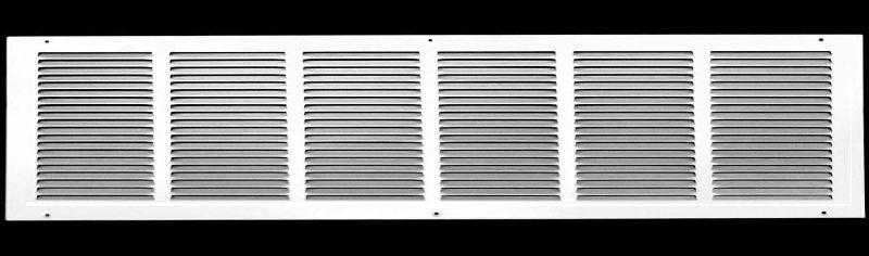 Photo 1 of 30"w X 6"h Steel Return Air Grilles - Sidewall and Ceiling - HVAC Duct Cover - White [Outer Dimensions: 31.75"w X 7.75"h]