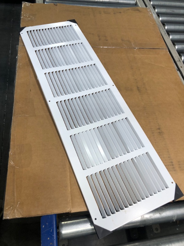 Photo 3 of 30"w X 6"h Steel Return Air Grilles - Sidewall and Ceiling - HVAC Duct Cover - White [Outer Dimensions: 31.75"w X 7.75"h]