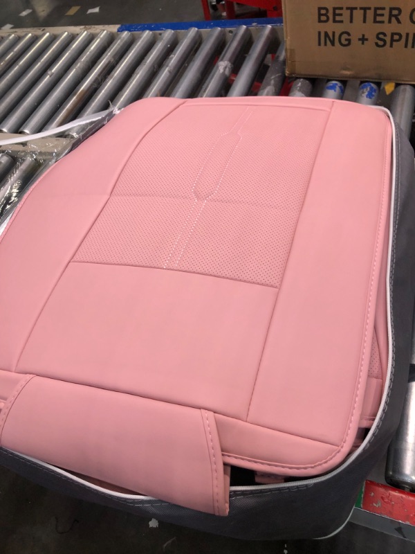 Photo 1 of NS YOLO Full Coverage Faux Leather Car Seat Covers Universal Fit for Cars,SUVs and Pick-up Trucks with Waterproof Leatherette in Auto Interior Accessories Pink Full Set