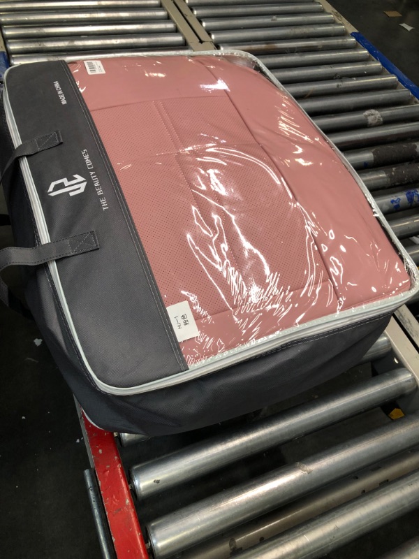 Photo 1 of NS YOLO Full Coverage Faux Leather Car Seat Covers Universal Fit for Cars,SUVs and Pick-up Trucks with Waterproof Leatherette in Auto Interior Accessories Pink Full Set