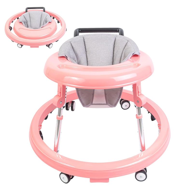 Photo 1 of 
Baby Walker, 9-Gear Height Adjustable Baby Walker with Wheels, Foldable Infant Toddler Walker with Foot Pads, Baby Walkers and Activity Center, Baby Walkers...