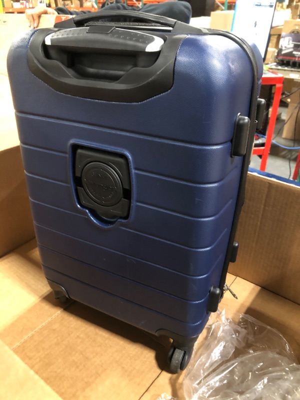 Photo 2 of Wrangler Smart Luggage Set with Cup Holder and USB Port, Navy Blue, 20-Inch Carry-On 20-Inch Carry-On Navy Blue