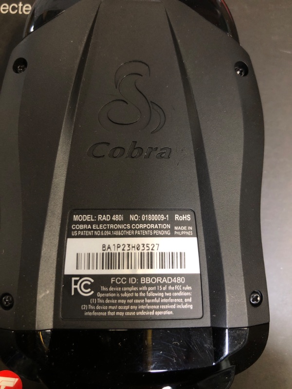 Photo 1 of Cobra RAD 480i Laser Radar Detector – Long Range Detection, Bluetooth, iRadar App, LaserEye Front and Rear Detection, Next Gen IVT Filtering, Black RAD480i Radar Detector