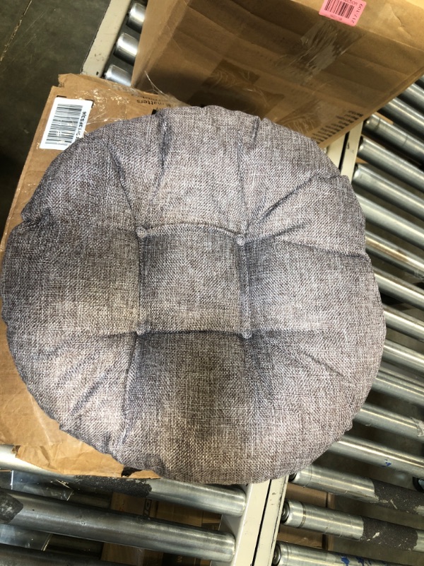 Photo 2 of ***DIFFERENT STYLE***Pillow Perfect Outdoor | Indoor Nash Birch Wicker Seat Cushion (Set of 2), 19 X 19 X 5, Brown Tufted Seat Cushions (Round Back) 8 PCs