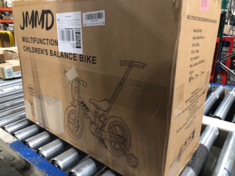 Photo 2 of ***SEALED BOX***JMMD Toddler Bike with Push Handle for Kids 18 Months-5 Years, 6 in 1 Push Bike with Training Wheels & Pedals, Balance Bike for Boys and Girls with Brakes & Kickstand Pink