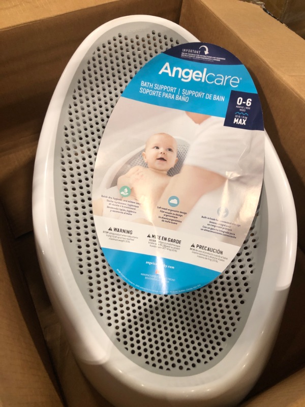 Photo 2 of Angelcare Baby Bath Support (Grey) | Ideal for Babies Less than 6 Months Old Grey 1 Count (Pack of 1)